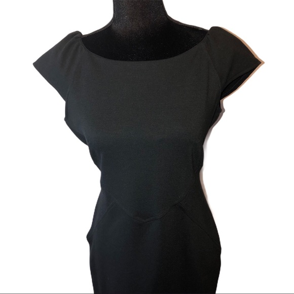 Gap Black Cap Sleeve Little Black Dress Zipper - Picture 8 of 9